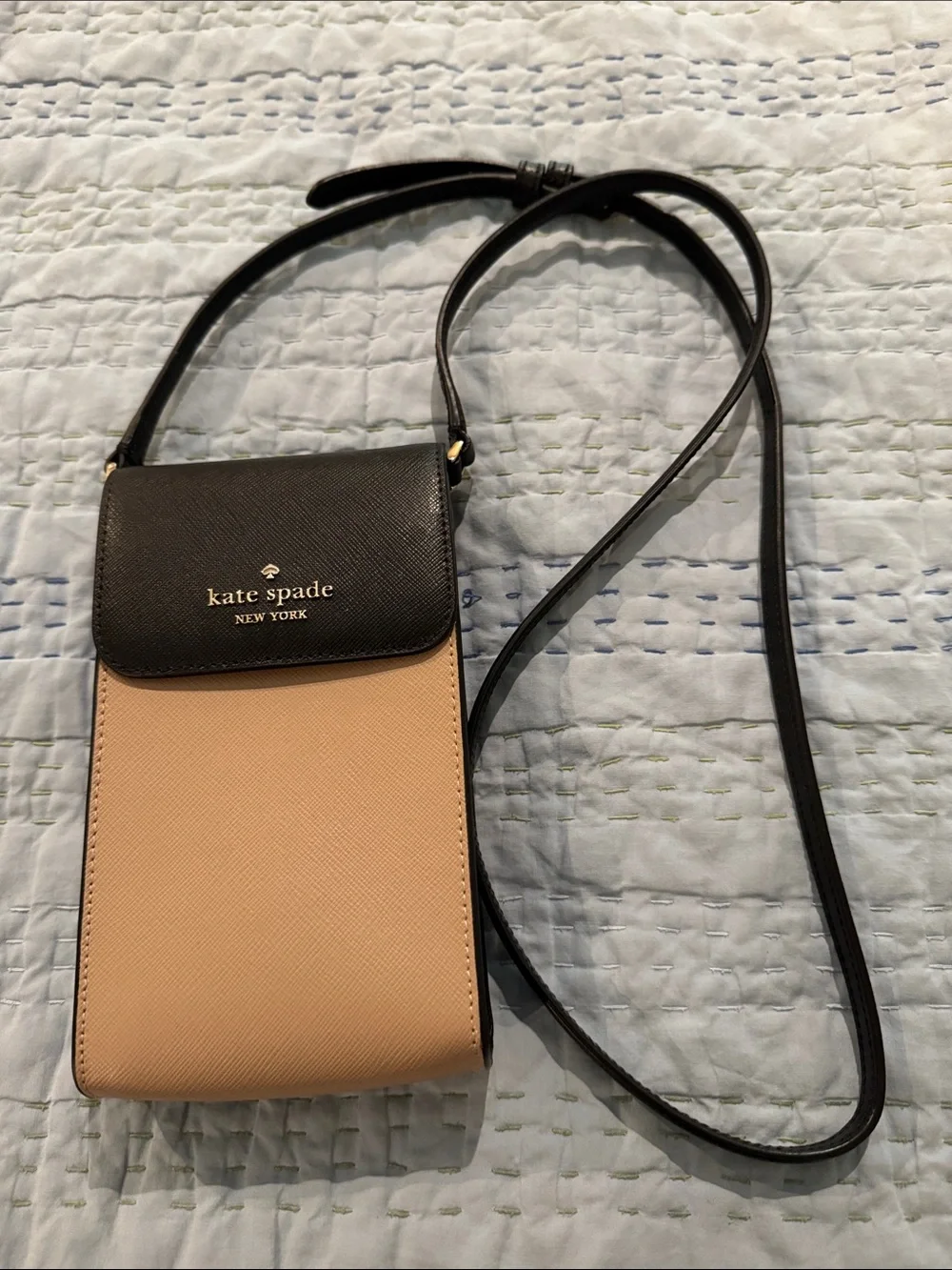 kate spade Black & Beige Two-Tone Crossbody Phone Pouch